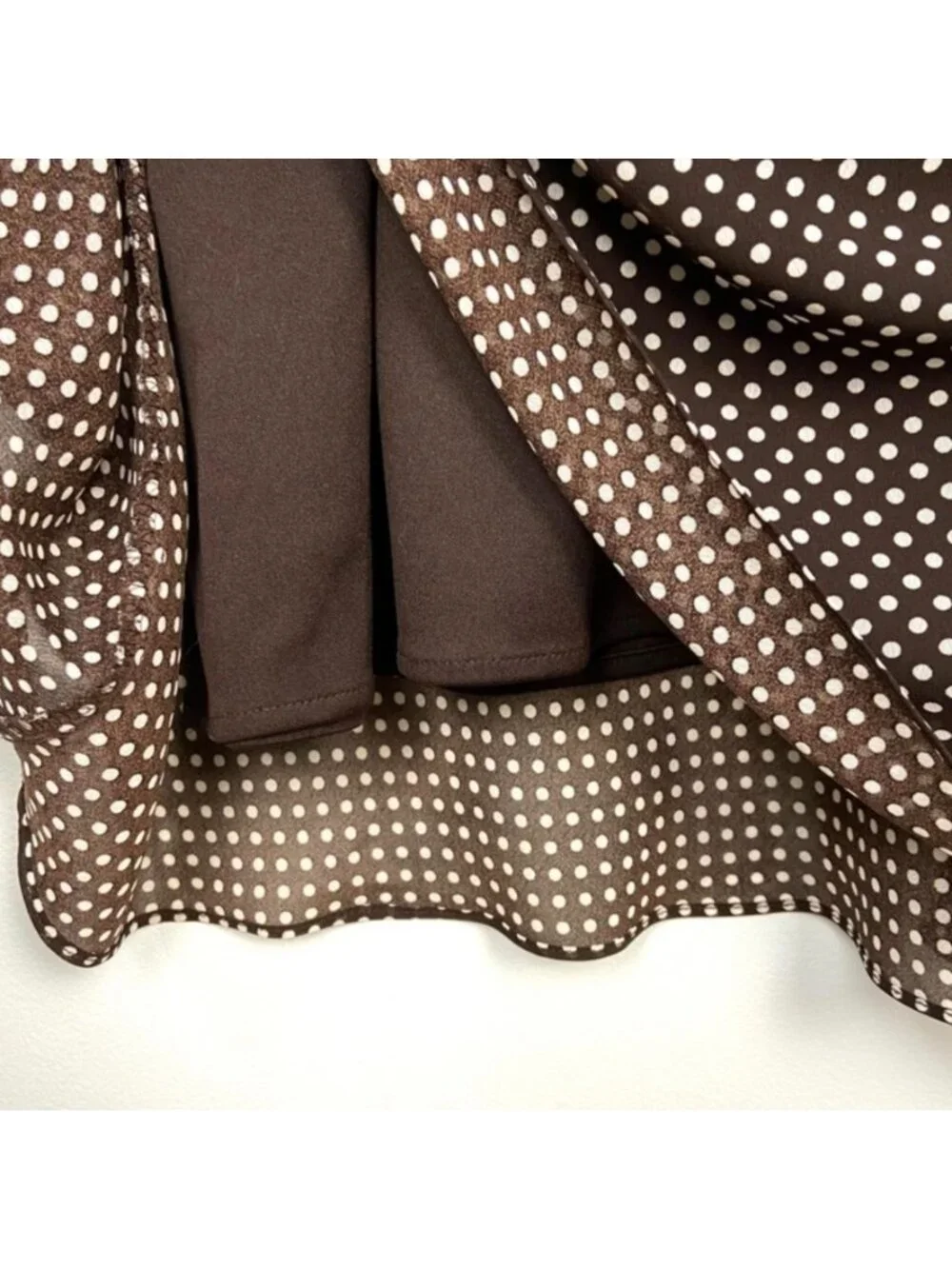 Vintage Brown J.B.S LTD Polka Dot Ruffle Dress